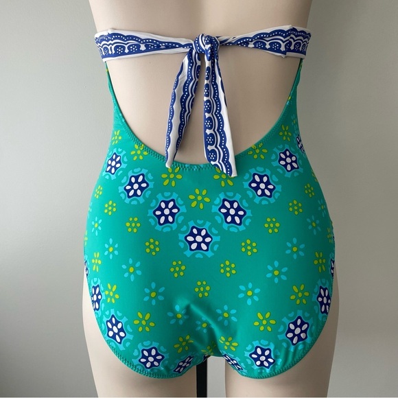 Trina Turk Seychelles Jungle One Piece Bathing Swim Suit Swimwear Halter Boho - Picture 7 of 13